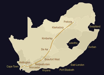 Blue Train Pretoria Cape Town Route Map