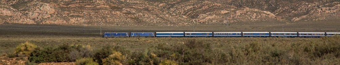 Blue Train travelling through Karoo